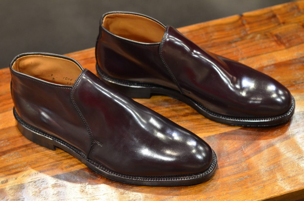 Shoes on a wooden table