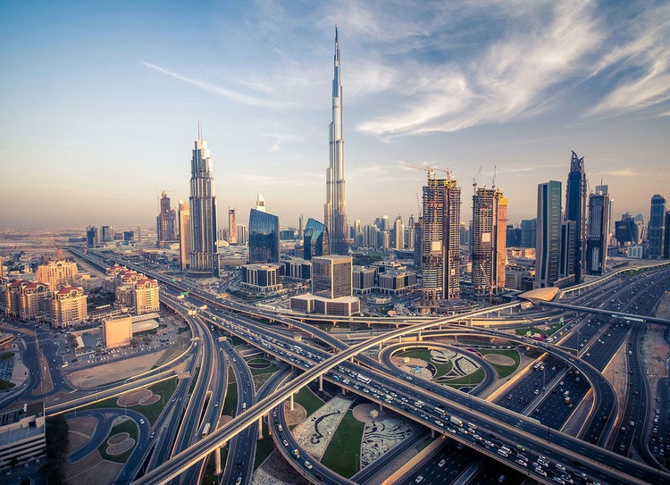 A city of buildings and roads